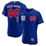 Texas Rangers Custom 2023 Royal City Connect Flex Base Stitched Jersey