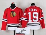 Blackhawks #19 Jonathan Toews Red Autographed Stitched Jersey
