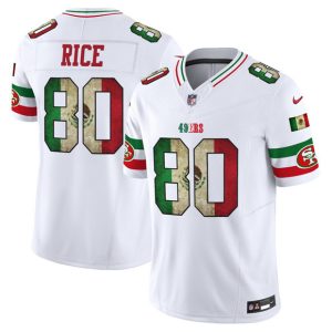 San Francisco 49ers #80 Jerry Rice White 2025 F.U.S.E. Mexico Vapor Limited Football Stitched Jersey