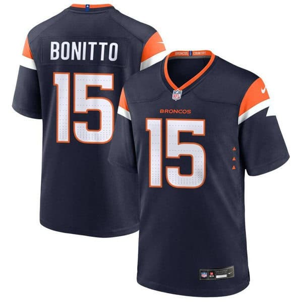 Denver Broncos #15 Nik Bonitto Navy 2024 Stitched Game Jersey