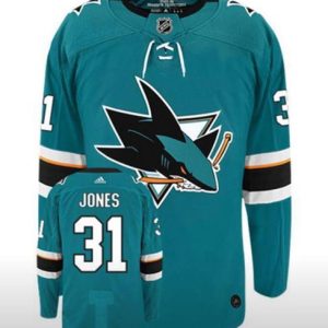 San Jose Sharks Martin Jones Teal Stitched Jersey