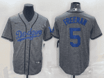 Los Angeles Dodgers #5 Freddie Freeman Grey Cool Base Stitched Jersey