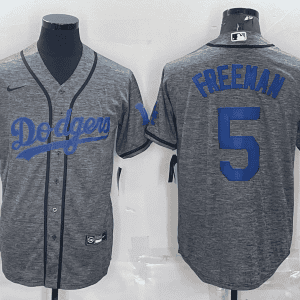 Los Angeles Dodgers #5 Freddie Freeman Grey Cool Base Stitched Jersey