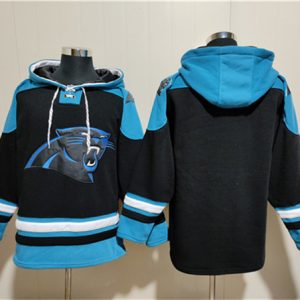Carolina Panthers Blank Black Ageless Must-Have Lace-Up Pullover Hoodie
