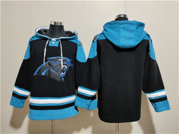 Carolina Panthers Blank Black Ageless Must-Have Lace-Up Pullover Hoodie
