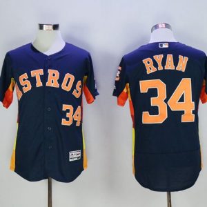 Astros #34 Nolan Ryan Navy Blue Flexbase Authentic Collection Stitched Jersey
