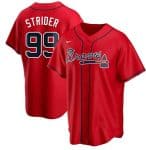 Atlanta Braves #99 Spencer Strider Red Cool Base Stitched Jersey