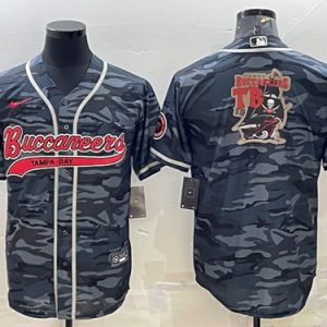 Tampa Bay Buccaneers Gray Camo Team Big Logo With Patch Cool Base Stitched Jersey