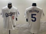 Los Angeles Dodgers #5 Freddie Freeman White Gold 2024 World Series Home Limited Stitched Jersey