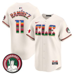 Cleveland Guardians #11 Jos¨¦ Ram¨ªrez Cream Mexico Vapor Premier Limited Stitched Jersey