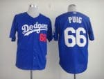 Dodgers #66 Yasiel Puig Light Blue Cool Base Stitched Jersey