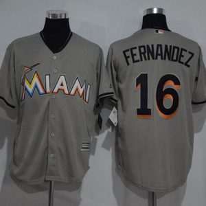 Marlins #16 Jose Fernandez Grey New Cool Base Stitched Jersey