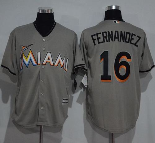 Marlins #16 Jose Fernandez Grey New Cool Base Stitched Jersey