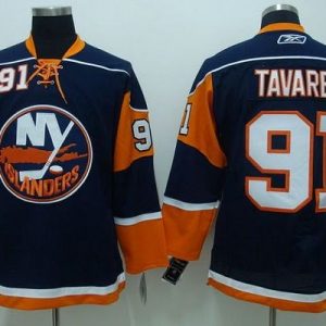 Islanders #91 John Tavares Stitched Dark Blue Jersey