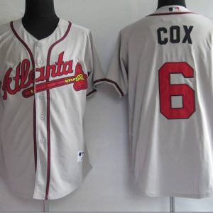 Braves #6 Bobby Cox Stitched Grey Jersey