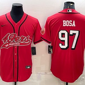 San Francisco 49ers #97 Nick Bosa New Red With Patch Cool Base Stitched Jersey