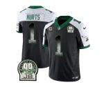 Philadelphia Eagles #1 Jalen Hurts Black White 2023 F.U.S.E. With 3-Star C Patch Throwback Vapor Untouchable Limited Stitched Jersey