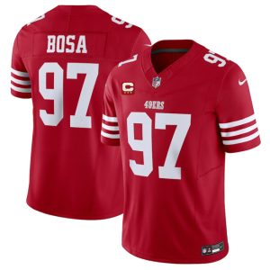 San Francisco 49ers #97 Nick Bosa Red 2025 F.U.S.E. With 3-Star C Patch Vapor Untouchable Limited Stitched Jersey