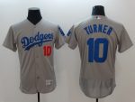 Los Angeles Dodgers #10 Justin Turner Gray Flexbase Stitched Jersey