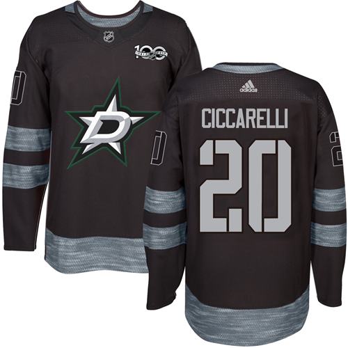 Stars #20 Dino Ciccarelli Black 1917-2017 100th Anniversary Stitched Jersey