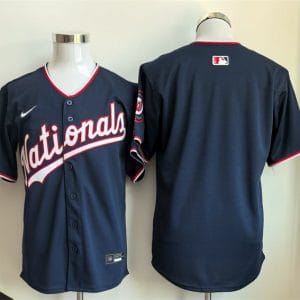 Washington Nationals Blank Navy Stitched Jersey