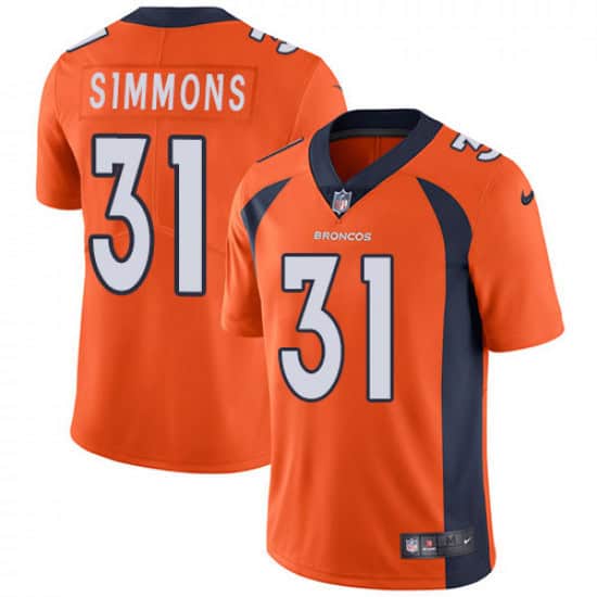 Denver Broncos #31 Justin Simmons Orange Vapor Untouchable Limited Stitched Jersey