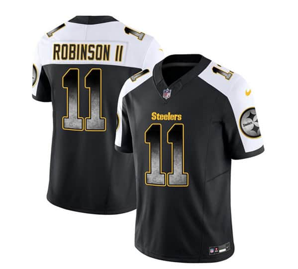 Pittsburgh Steelers #11 Allen Robinson II Black White 2023 F.U.S.E. Smoke Vapor Untouchable Limited Stitched Jersey