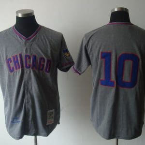 Mitchell And Ness 1968 Cubs #10 Ron Santo Grey Stitched Throwback Jersey