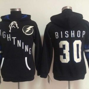 Tampa Bay Lightning #30 Ben Bishop Black Old Time Heidi NHL Hoodie