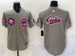 Chicago Cubs Team Big Logo Gray 2025 Tokyo Series Limited Stitched Jersey