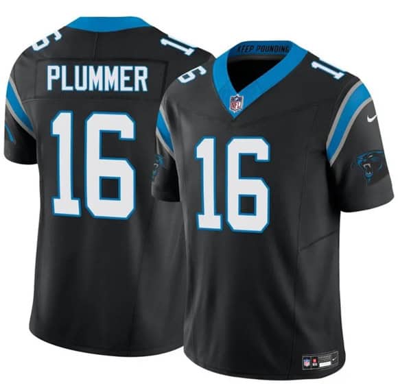 Carolina Panthers #16 Jack Plummer Black 2024 F.U.S.E. Vapor Limited Football Stitched Jersey