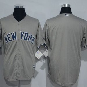 Yankees Blank Grey New Cool Base Stitched Jersey