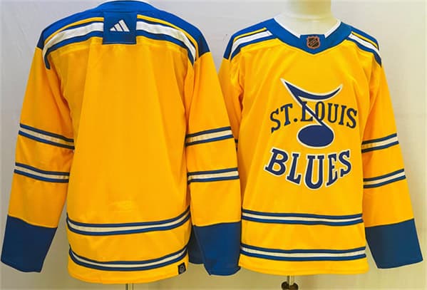 St. Louis Blues Blank Yellow 2022-23 Reverse Retro Stitched Jersey