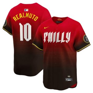 Philadelphia Phillies #10 J.T. Realmuto Red 2024 City Connect Limited Stitched Jersey