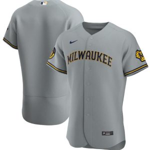 Milwaukee Brewers Blank Grey Flex Base Stitched Jersey