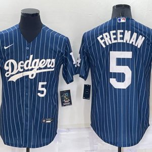 Los Angeles Dodgers #5 Freddie Freeman Navy Cool Base Stitched Jersey