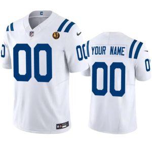 Indianapolis Colts Custom White 2023 F.U.S.E. With John Madden Patch Vapor Limited Stitched Jersey