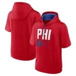 Philadelphia Phillies Red Tri Code Lockup Short Sleeve Pullover Hoodie
