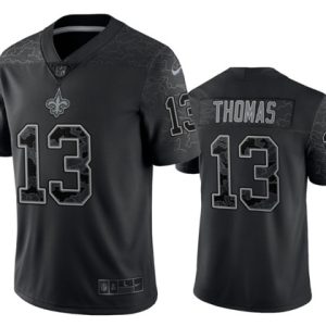 New Orleans Saints #13 Michael Thomas Black Reflective Limited Stitched Football Jersey