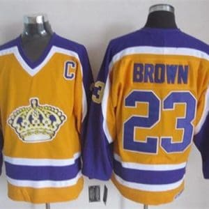 Kings #23 Dustin Brown Yellow CCM Stitched Jersey