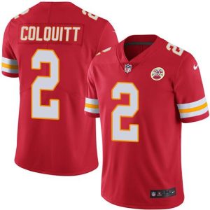 Chiefs #2 Dustin Colquitt Red Stitched Limited Rush Nike Jersey