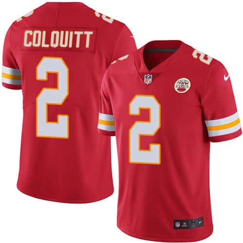 Chiefs #2 Dustin Colquitt Red Stitched Limited Rush Nike Jersey