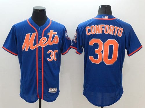 Mets #30 Michael Conforto Blue Flexbase Authentic Collection Stitched Jersey