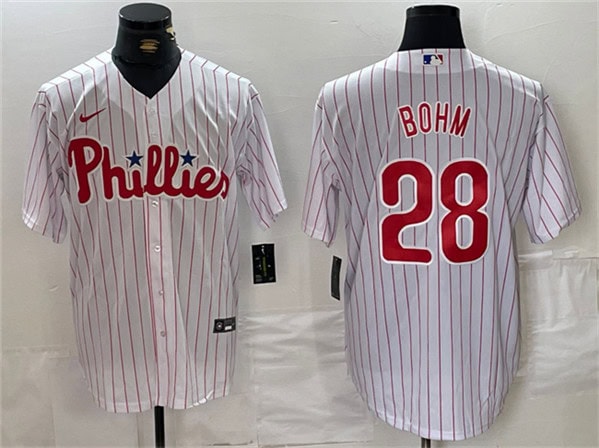 Philadelphia Phillies #28 Alec Bohm White Cool Base Stitched Jersey