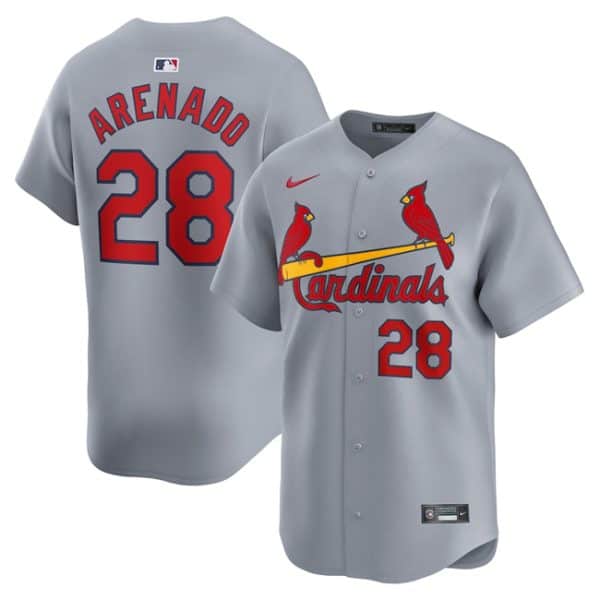 St. Louis Cardinals #28 Nolan Arenado Gray 2024 Away Limited Stitched Jersey