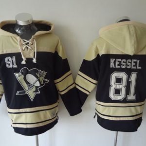 Penguins #81 Phil Kessel Black Sawyer Hooded Sweatshirt Stitched Jersey