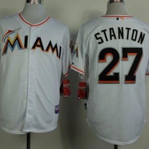 Marlins #27 Giancarlo Stanton White 2012 Home Stitched Jersey