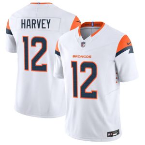 Denver Broncos #12 RJ Harvey White 2025 F.U.S.E. Vapor Limited Stitched Jersey