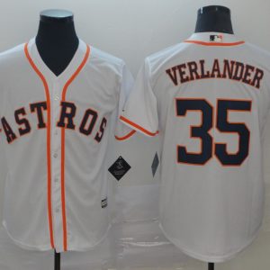 Houston Astros #35 Justin Verlander White Cool Base Stitched Jersey