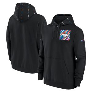 Denver Broncos Black 2023 Crucial Catch Club Pullover Hoodie